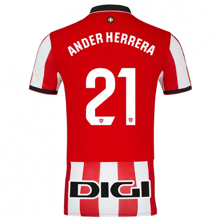 Danxen Dames Ander Herrera #21 Rood Wit Thuisshirt Thuistenue 2025/26 T-Shirt België