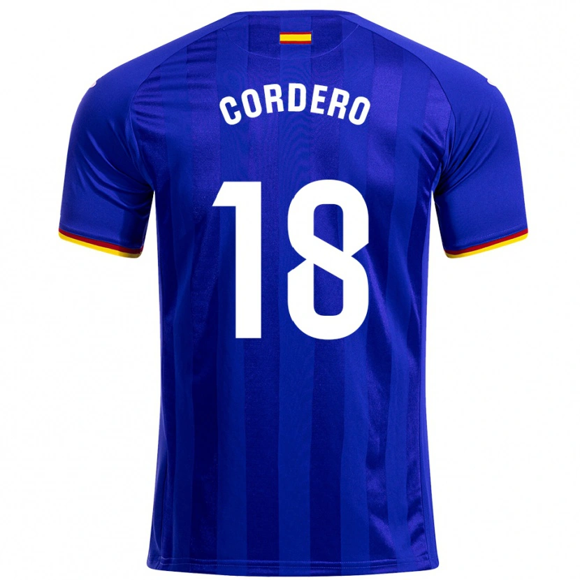 Danxen Dames Alberto Cordero #18 Blauw Rood Geel Thuisshirt Thuistenue 2025/26 T-Shirt België