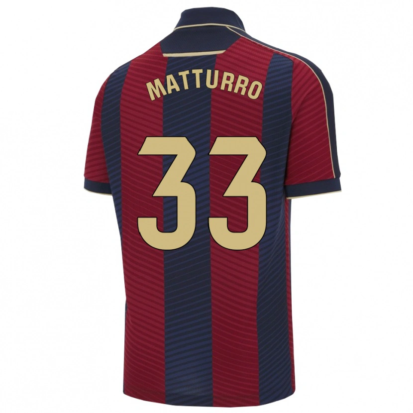Danxen Dames Alan Matturro #33 Rood Marineblauw Thuisshirt Thuistenue 2025/26 T-Shirt België