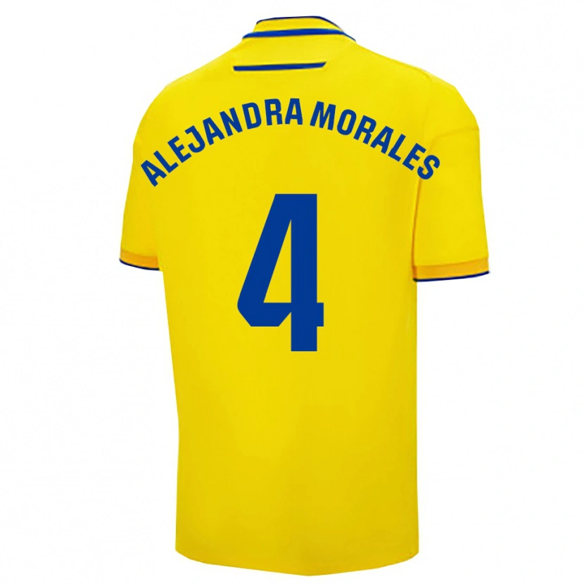 Danxen Dames Alejandra Morales Calvente #4 Geel Marineblauw Thuisshirt Thuistenue 2025/26 T-Shirt België