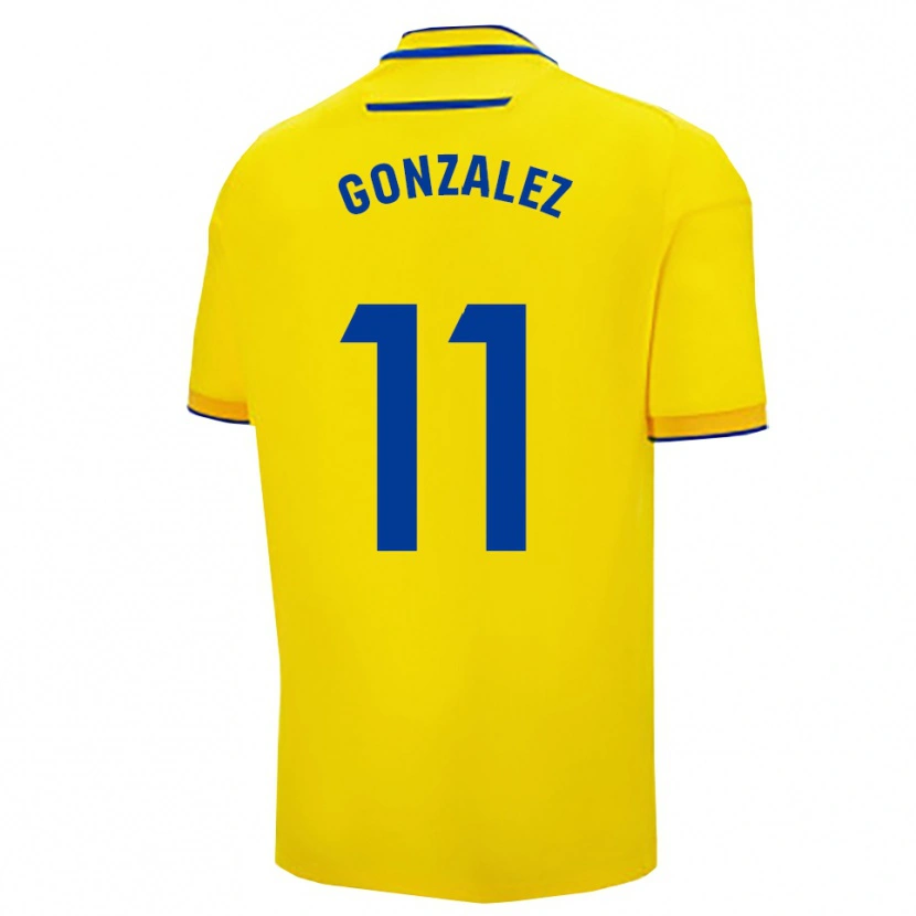 Danxen Dames Chus González #11 Geel Marineblauw Thuisshirt Thuistenue 2025/26 T-Shirt België