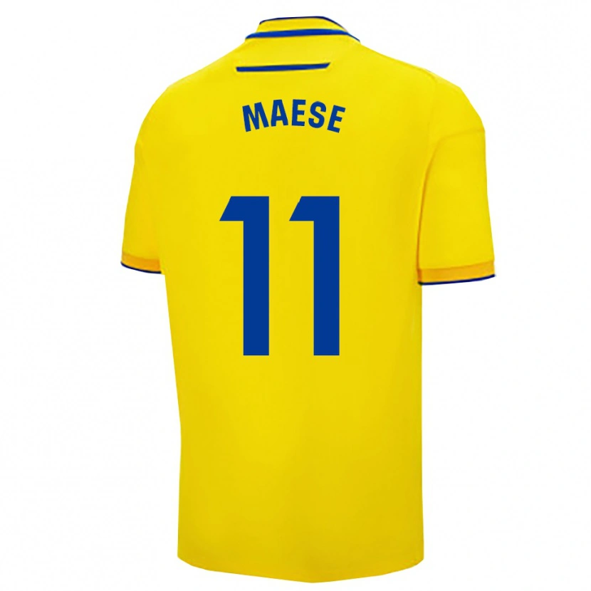 Danxen Dames María Del Carmen Maese Gaitán #11 Geel Marineblauw Thuisshirt Thuistenue 2025/26 T-Shirt België