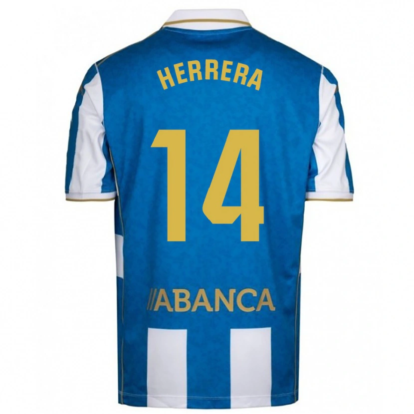 Danxen Dames Cristian Herrera #14 Wit Blauw Thuisshirt Thuistenue 2025/26 T-Shirt België