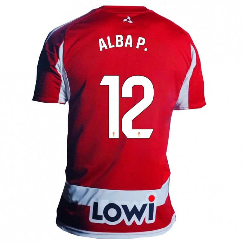 Danxen Dames Alba Pérez Manrique #12 Rood Wit Thuisshirt Thuistenue 2025/26 T-Shirt België