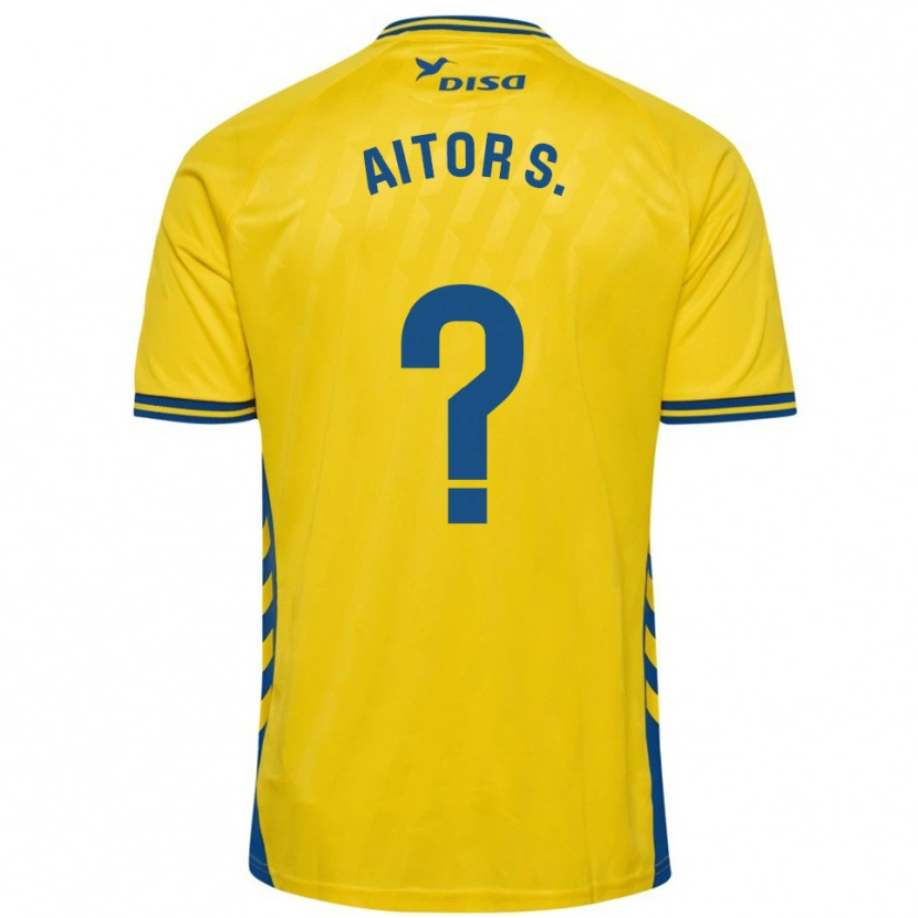 Danxen Dames Aitor Sánchez #0 Geel Blauw Thuisshirt Thuistenue 2025/26 T-Shirt België