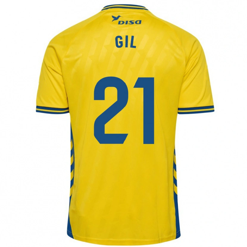 Danxen Dames Iván Gil #21 Geel Blauw Thuisshirt Thuistenue 2025/26 T-Shirt België