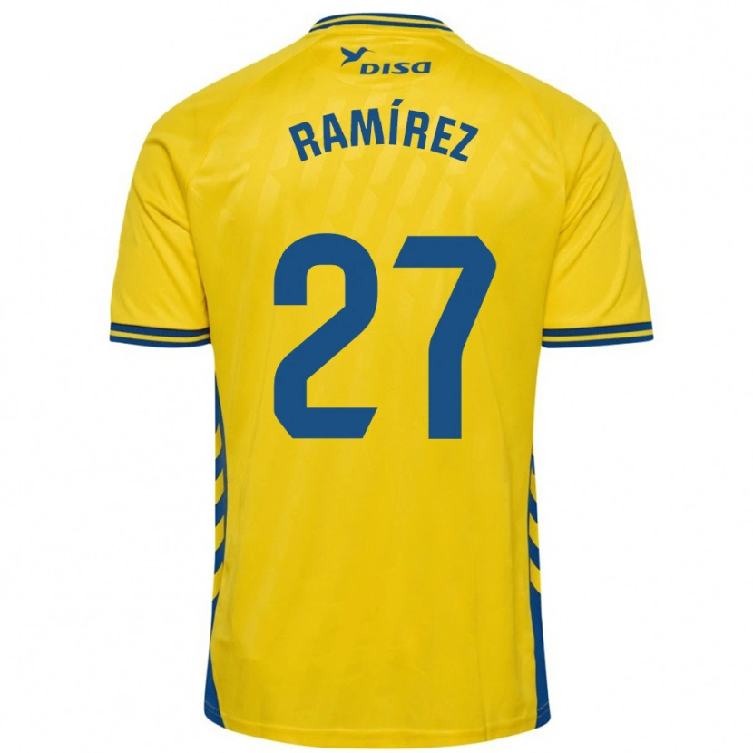 Danxen Dames Kirian Ramírez #27 Geel Blauw Thuisshirt Thuistenue 2025/26 T-Shirt België