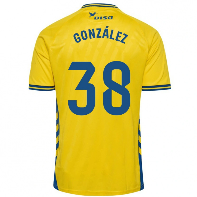 Danxen Dames Josito González #38 Geel Blauw Thuisshirt Thuistenue 2025/26 T-Shirt België