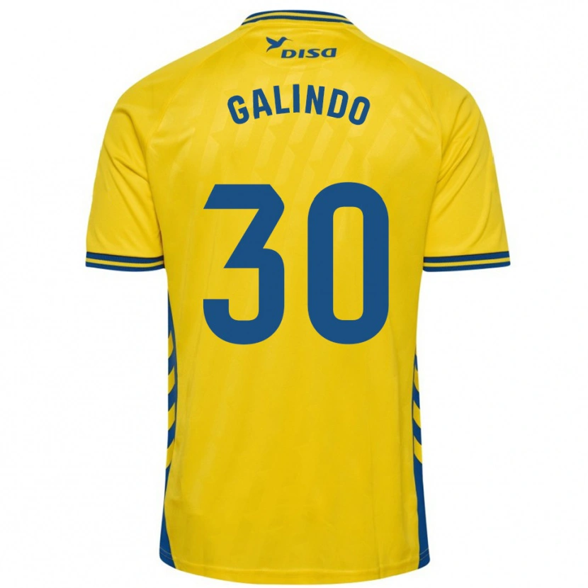 Danxen Dames Cristian Galindo #30 Geel Blauw Thuisshirt Thuistenue 2025/26 T-Shirt België