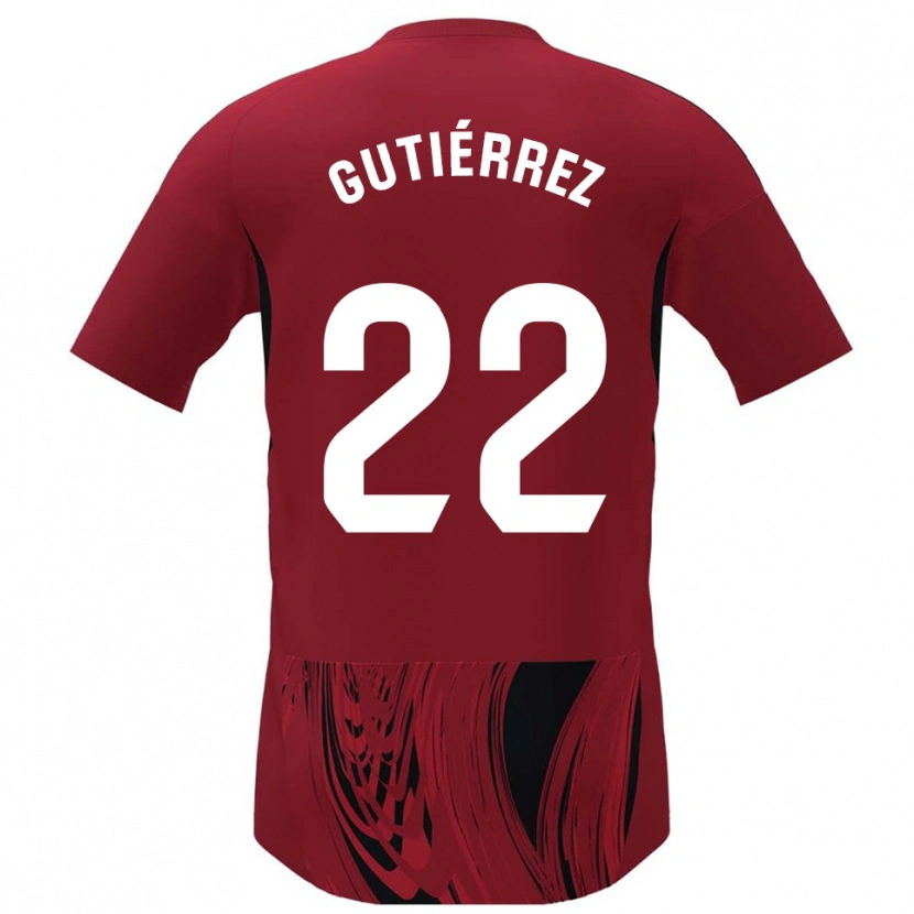 Danxen Dames Juan Gutiérrez #22 Rood Zwart Thuisshirt Thuistenue 2025/26 T-Shirt België
