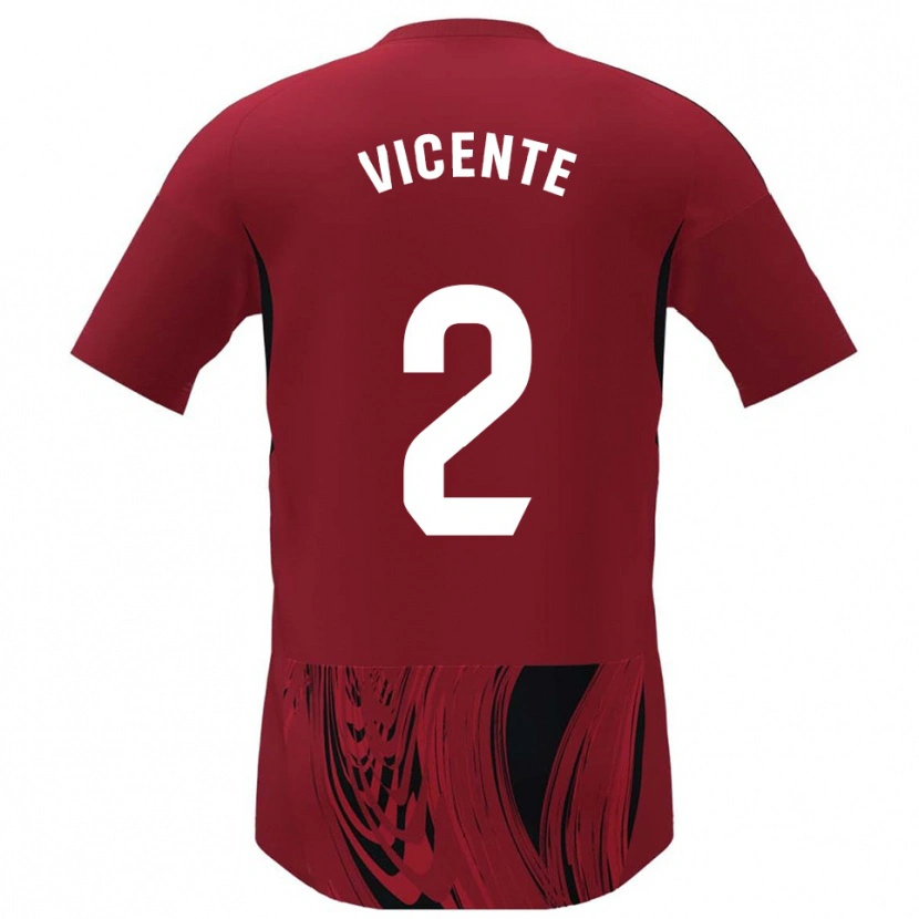 Danxen Dames David Vicente #2 Rood Zwart Thuisshirt Thuistenue 2025/26 T-Shirt België