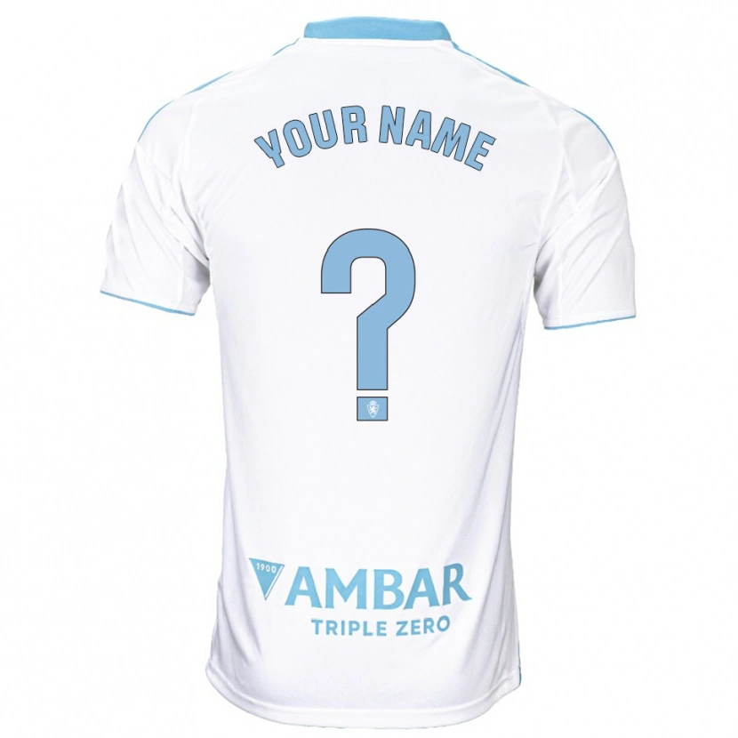 Danxen Dames Uw Naam #0 Wit Hemelsblauw Thuisshirt Thuistenue 2025/26 T-Shirt België
