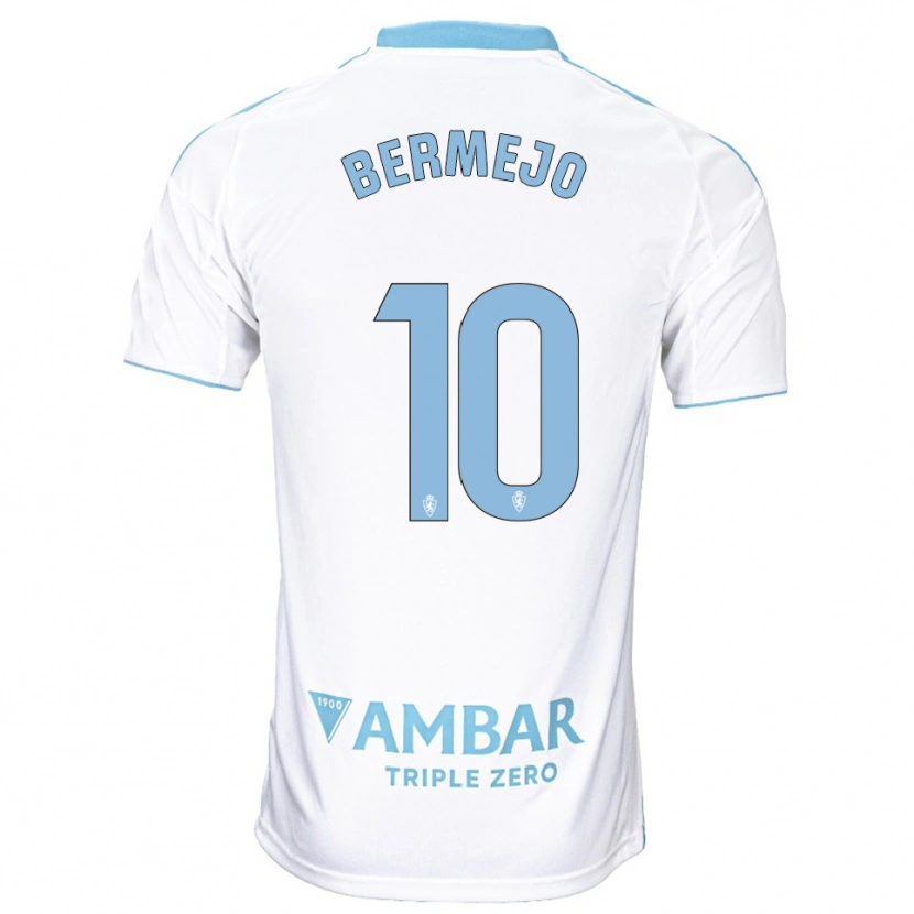 Danxen Dames Sergio Bermejo #10 Wit Hemelsblauw Thuisshirt Thuistenue 2025/26 T-Shirt België