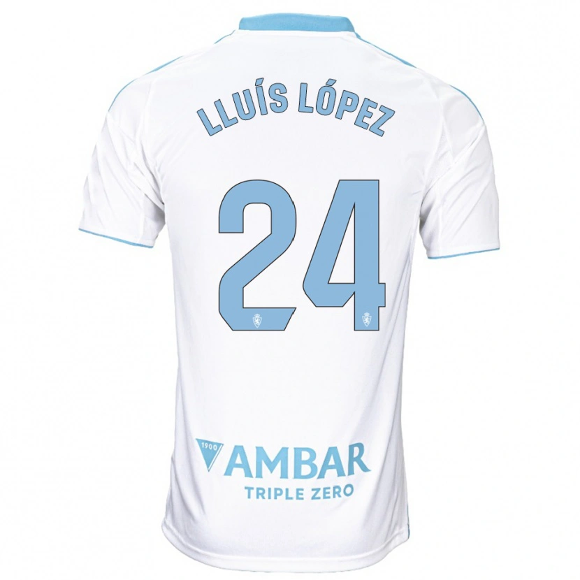 Danxen Dames Lluís López #24 Wit Hemelsblauw Thuisshirt Thuistenue 2025/26 T-Shirt België