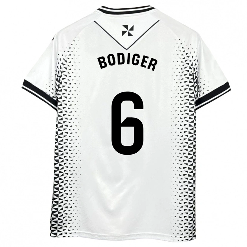Danxen Dames Yann Bodiger #6 Wit Zwart Thuisshirt Thuistenue 2025/26 T-Shirt België