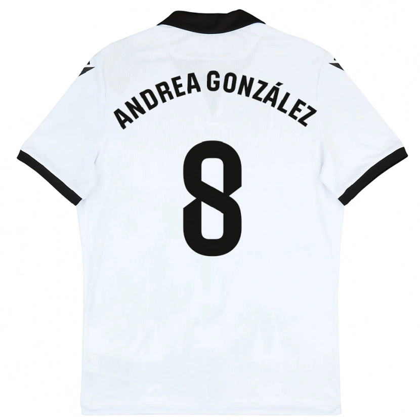 Danxen Dames Andrea González #8 Wit Zwart Thuisshirt Thuistenue 2025/26 T-Shirt België