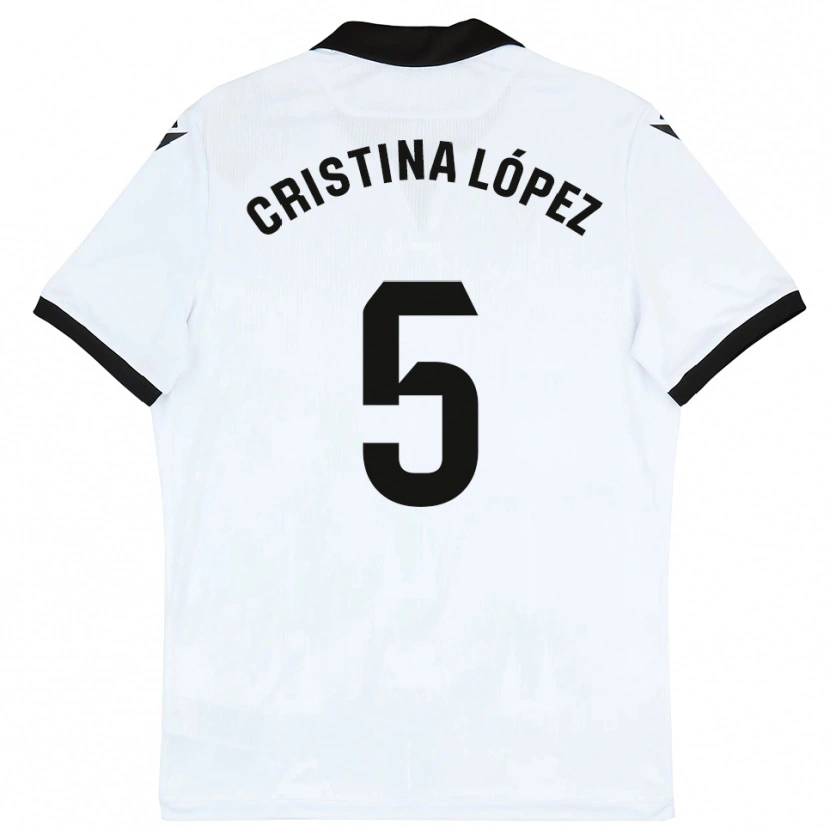 Danxen Dames Cristina López #5 Wit Zwart Thuisshirt Thuistenue 2025/26 T-Shirt België