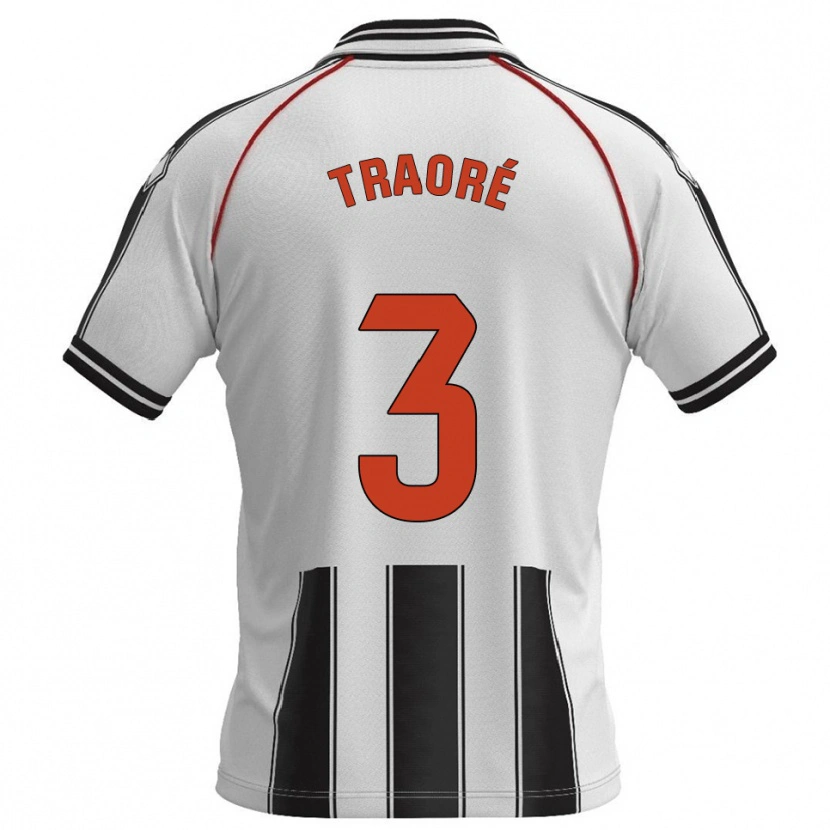Danxen Dames Mamadou Traoré #3 Wit Zwart Thuisshirt Thuistenue 2025/26 T-Shirt België