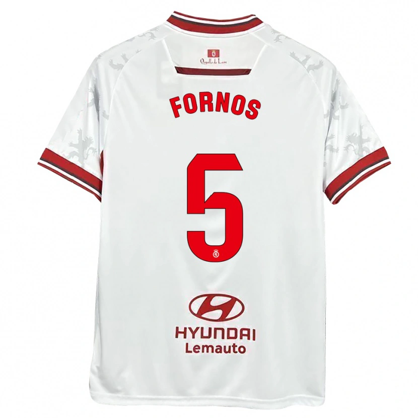 Danxen Dames Quique Fornos #5 Wit Rood Thuisshirt Thuistenue 2025/26 T-Shirt België