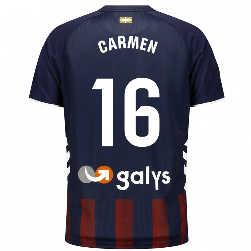 Danxen Dames Carmen Álvarez Sánchez #16 Marineblauw Rood Thuisshirt Thuistenue 2025/26 T-Shirt België