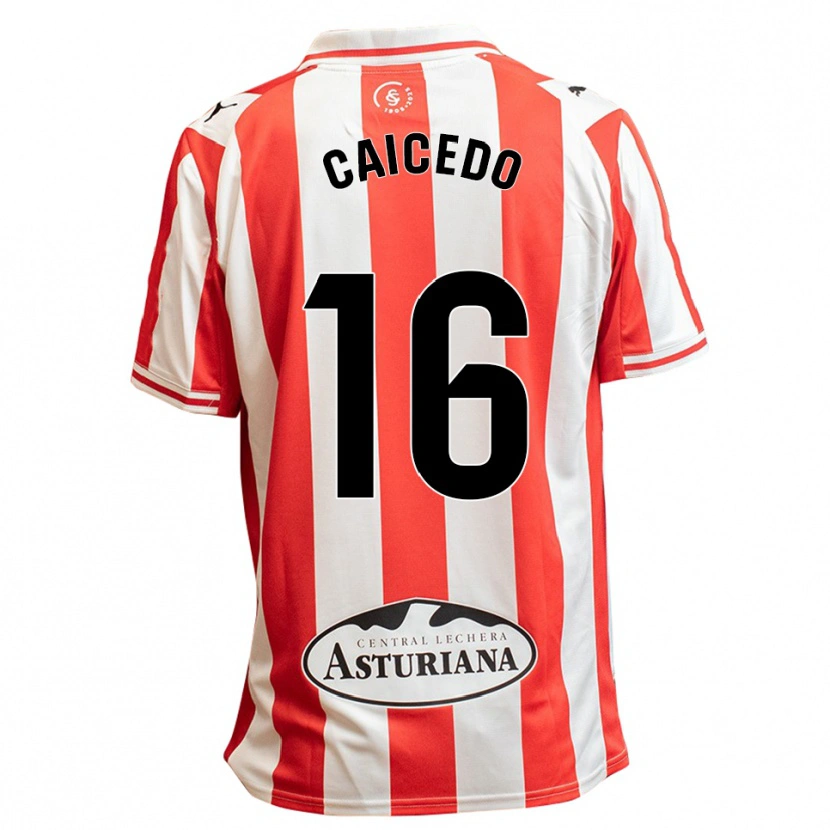 Danxen Dames Jordy Caicedo #16 Wit Rood Thuisshirt Thuistenue 2025/26 T-Shirt België