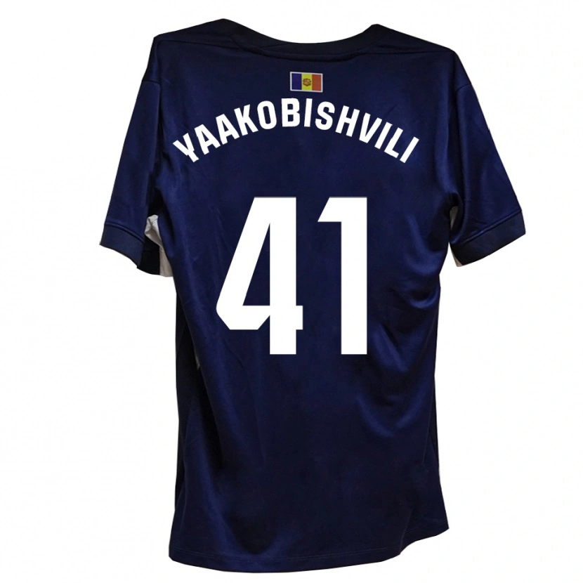 Danxen Dames Áron Yaakobishvili #41 Marineblauw Wit Thuisshirt Thuistenue 2025/26 T-Shirt België