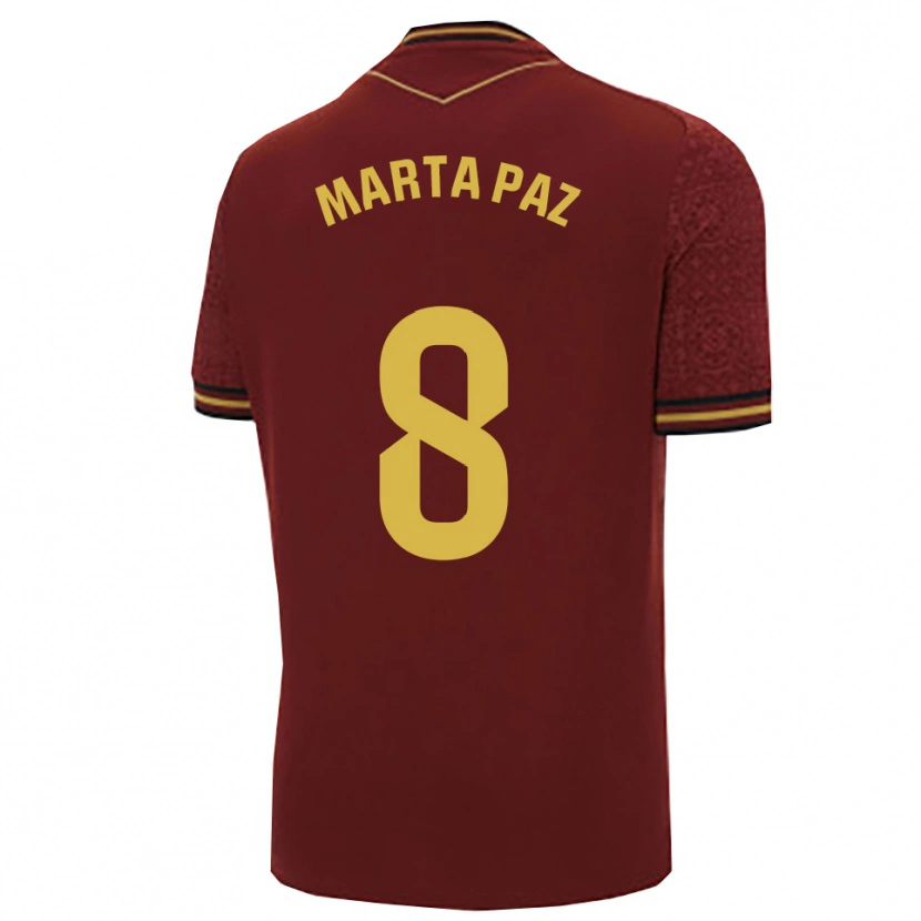Danxen Dames Marta Milagros Paz Cruz #8 Bordeaux Goud Uitshirt Uittenue 2025/26 T-Shirt België