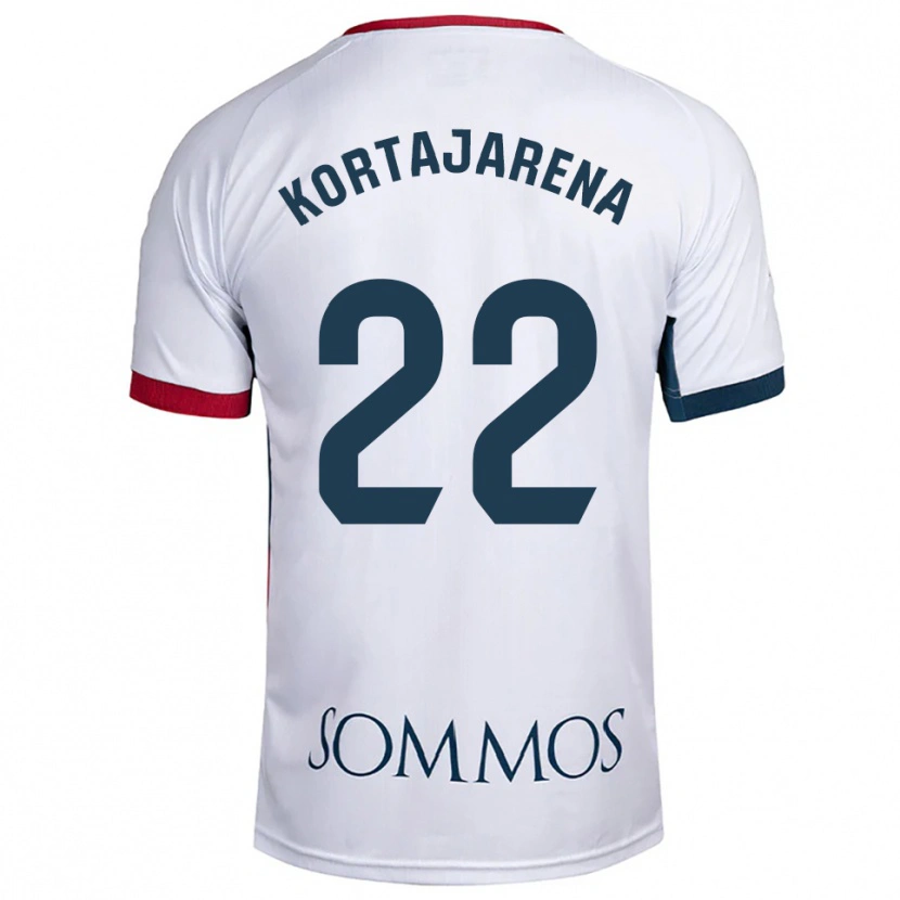 Danxen Dames Iker Kortajarena #22 Wit Rood Uitshirt Uittenue 2025/26 T-Shirt België