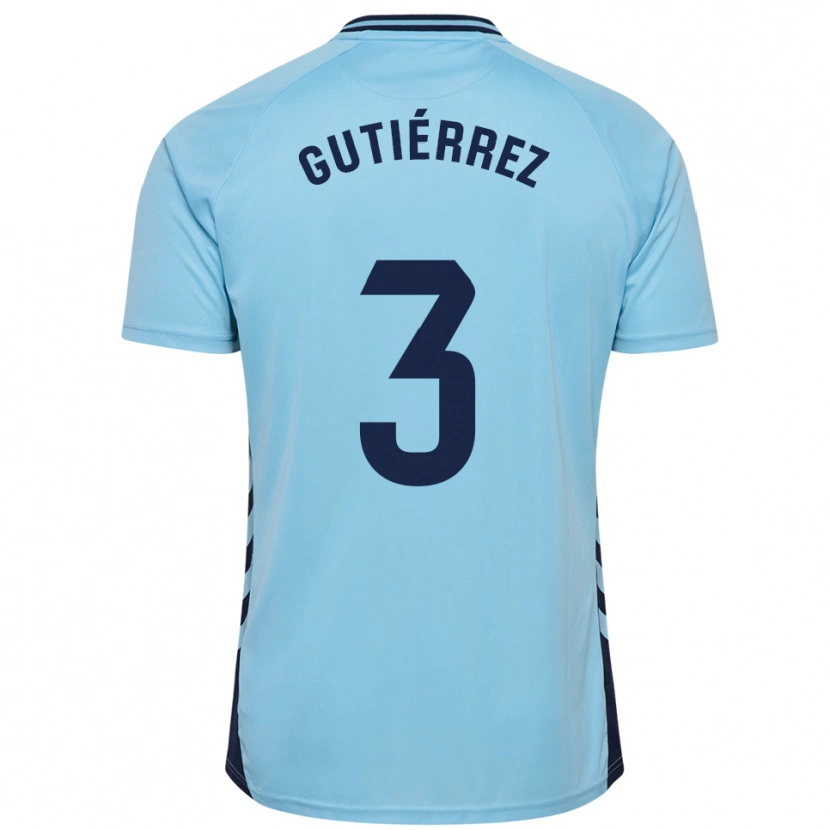 Danxen Dames Cristian Gutiérrez #3 Hemelsblauw Uitshirt Uittenue 2025/26 T-Shirt België