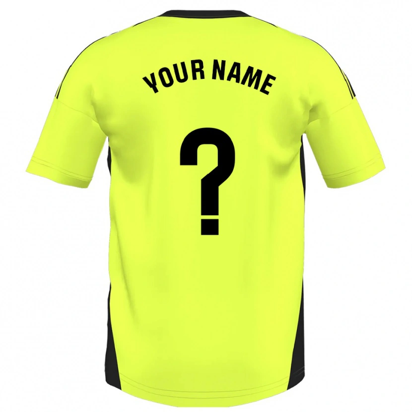 Danxen Dames Uw Naam #0 Fluorescerend Geel Uitshirt Uittenue 2025/26 T-Shirt België