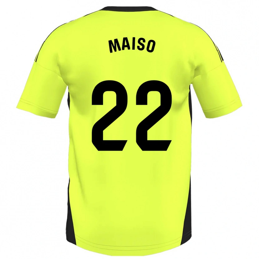 Danxen Dames Álvaro Maiso #22 Fluorescerend Geel Uitshirt Uittenue 2025/26 T-Shirt België