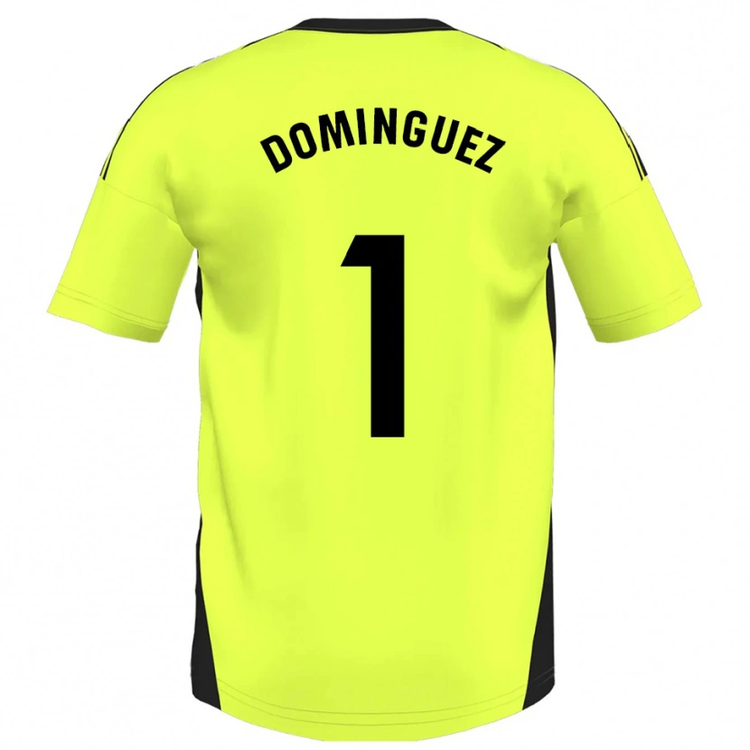 Danxen Dames Iago Domínguez #1 Fluorescerend Geel Uitshirt Uittenue 2025/26 T-Shirt België