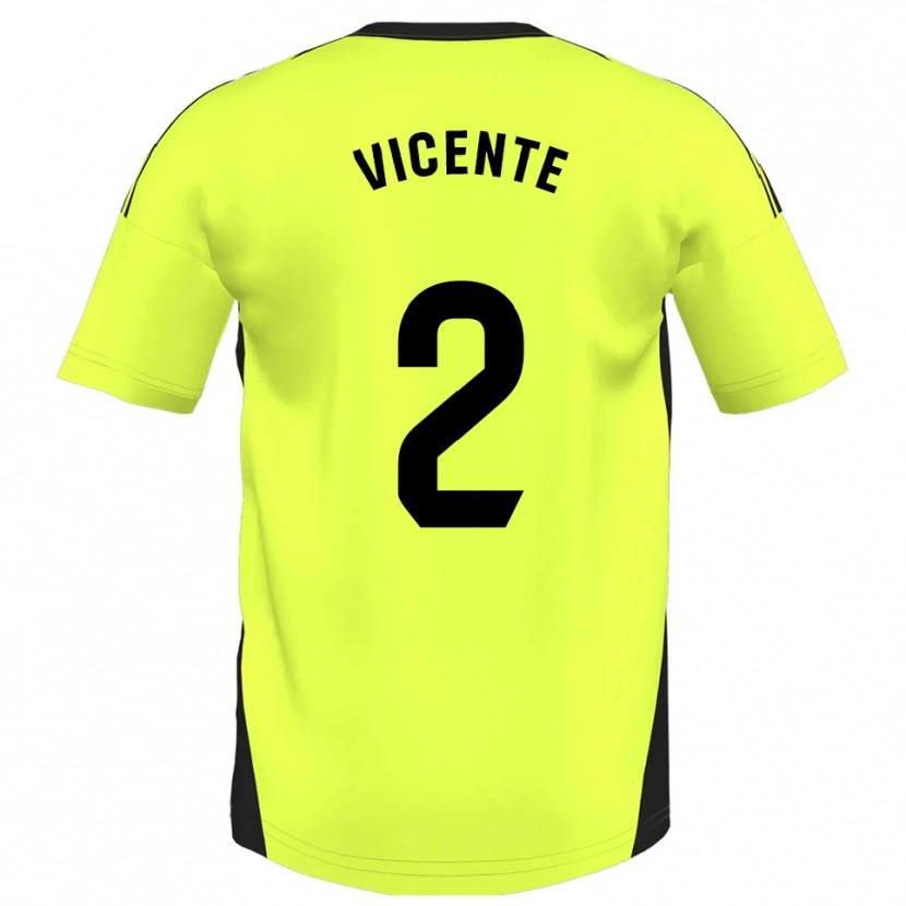 Danxen Dames David Vicente #2 Fluorescerend Geel Uitshirt Uittenue 2025/26 T-Shirt België