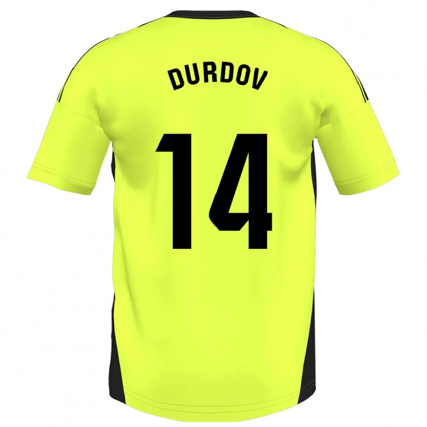 Danxen Dames Ivan Durdov #14 Fluorescerend Geel Uitshirt Uittenue 2025/26 T-Shirt België