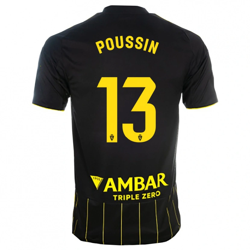 Danxen Dames Gaëtan Poussin #13 Zwart Geel Uitshirt Uittenue 2025/26 T-Shirt België