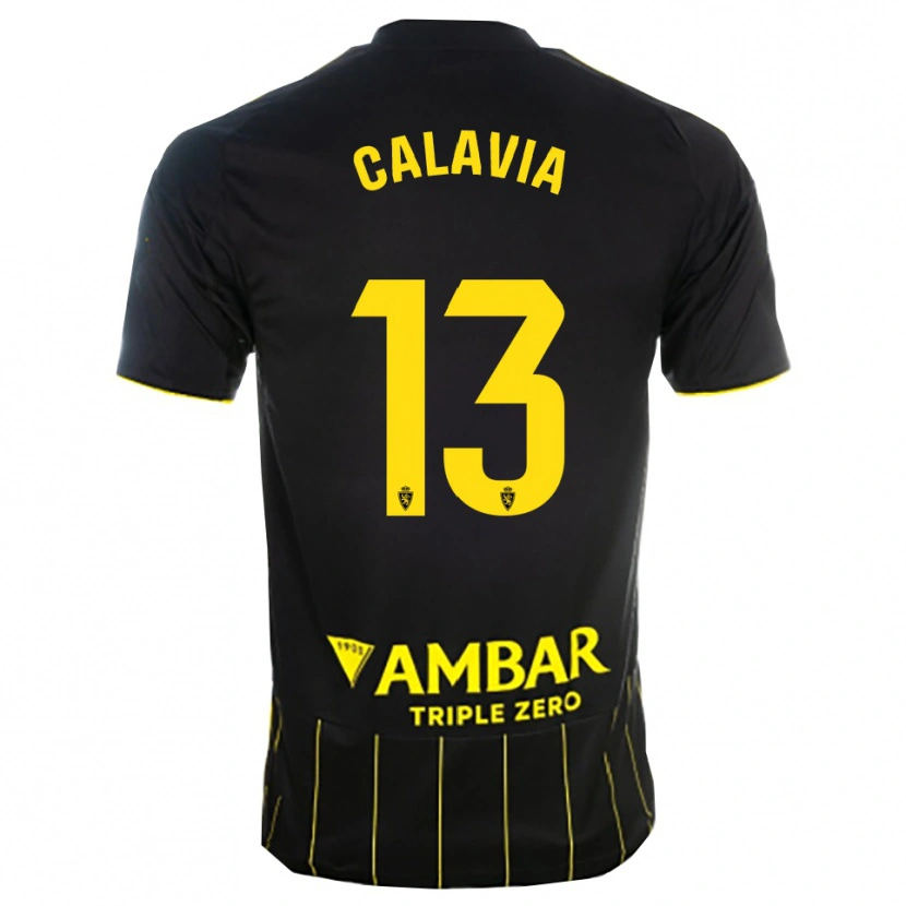 Danxen Dames Carlos Calavia #13 Zwart Geel Uitshirt Uittenue 2025/26 T-Shirt België