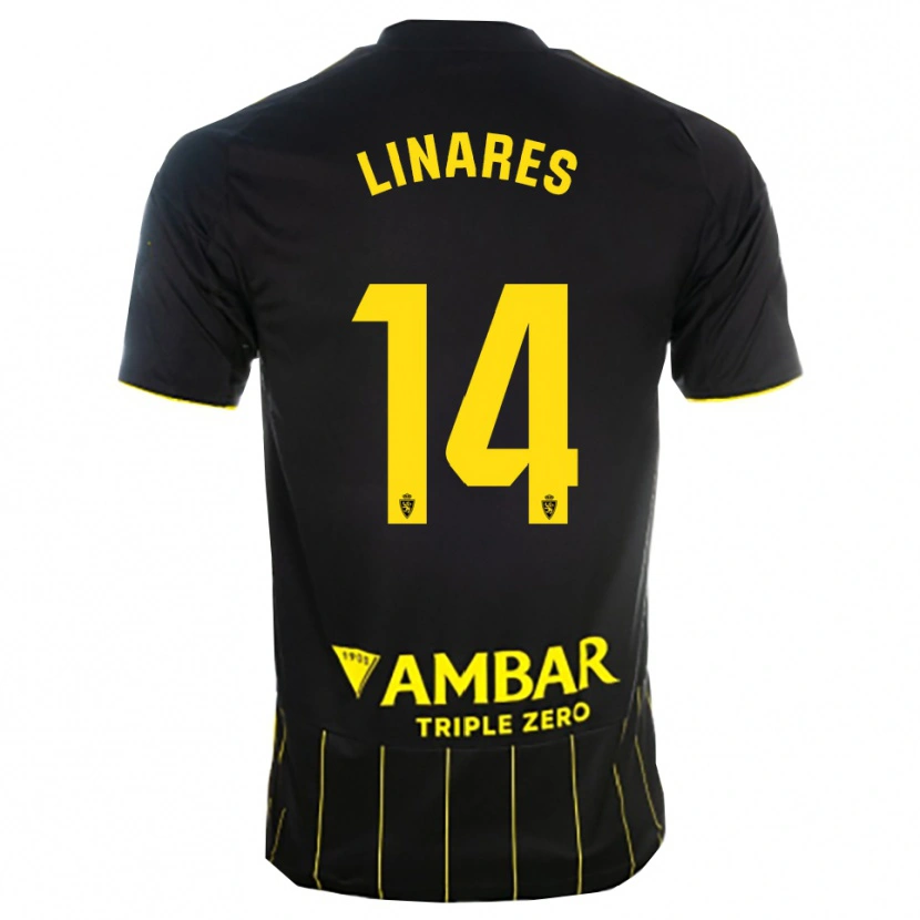 Danxen Dames Ángel Linares #14 Zwart Geel Uitshirt Uittenue 2025/26 T-Shirt België