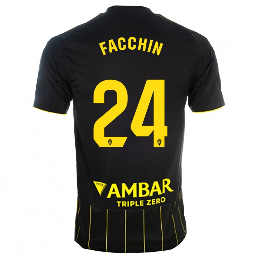 Danxen Dames Enzo Facchin #24 Zwart Geel Uitshirt Uittenue 2025/26 T-Shirt België