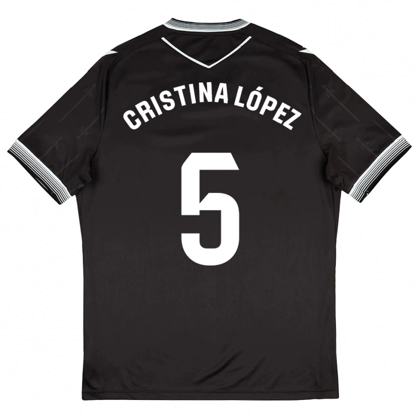 Danxen Dames Cristina López #5 Zwart Wit Uitshirt Uittenue 2025/26 T-Shirt België