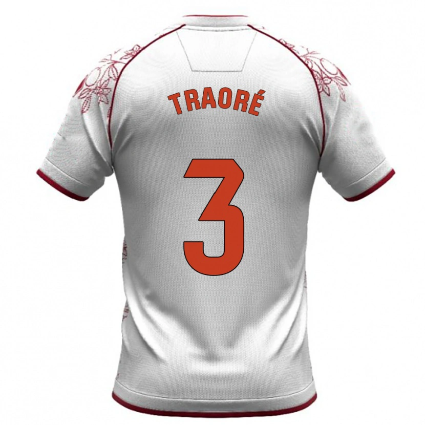 Danxen Dames Mamadou Traoré #3 Wit Bordeau Uitshirt Uittenue 2025/26 T-Shirt België