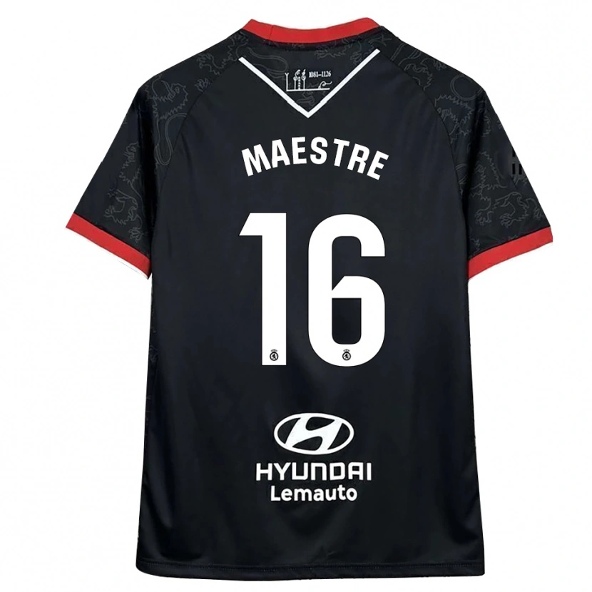Danxen Dames Sergi Maestre #16 Zwart Rood Uitshirt Uittenue 2025/26 T-Shirt België