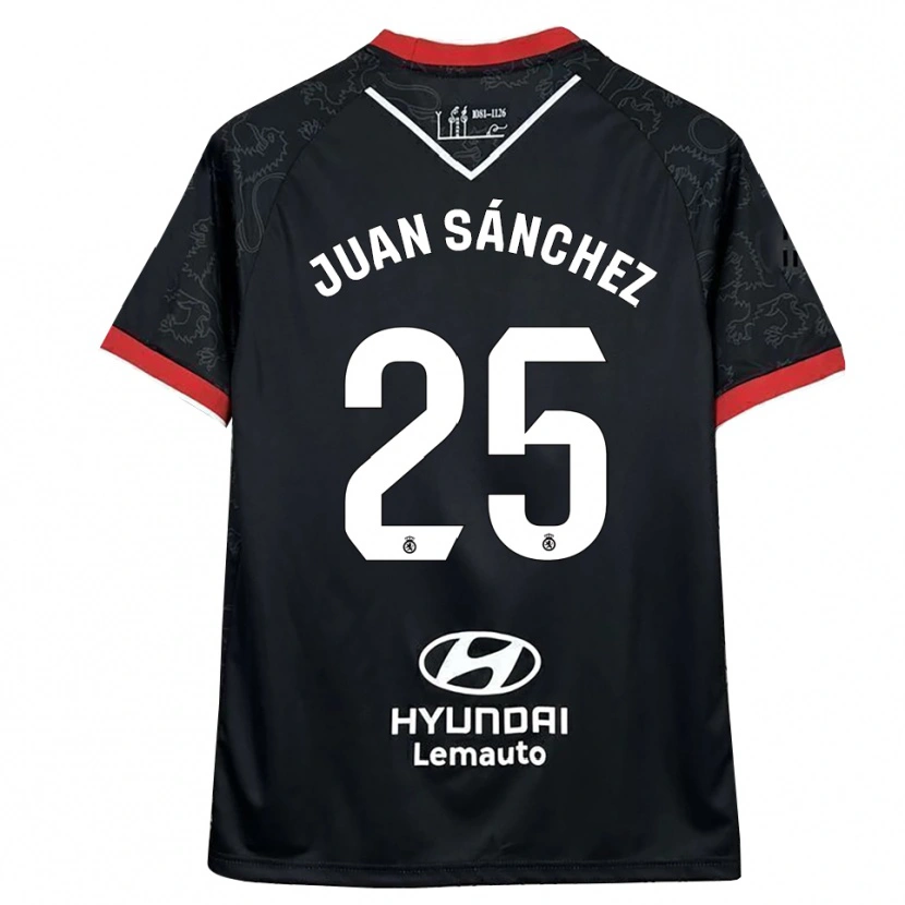 Danxen Dames Juan Sánchez #25 Zwart Rood Uitshirt Uittenue 2025/26 T-Shirt België