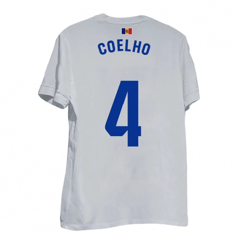 Danxen Dames Dani Coelho #4 Wit Blauw Geel Uitshirt Uittenue 2025/26 T-Shirt België