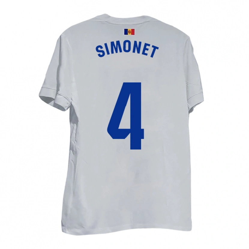 Danxen Dames Pere Simonet #4 Wit Blauw Geel Uitshirt Uittenue 2025/26 T-Shirt België