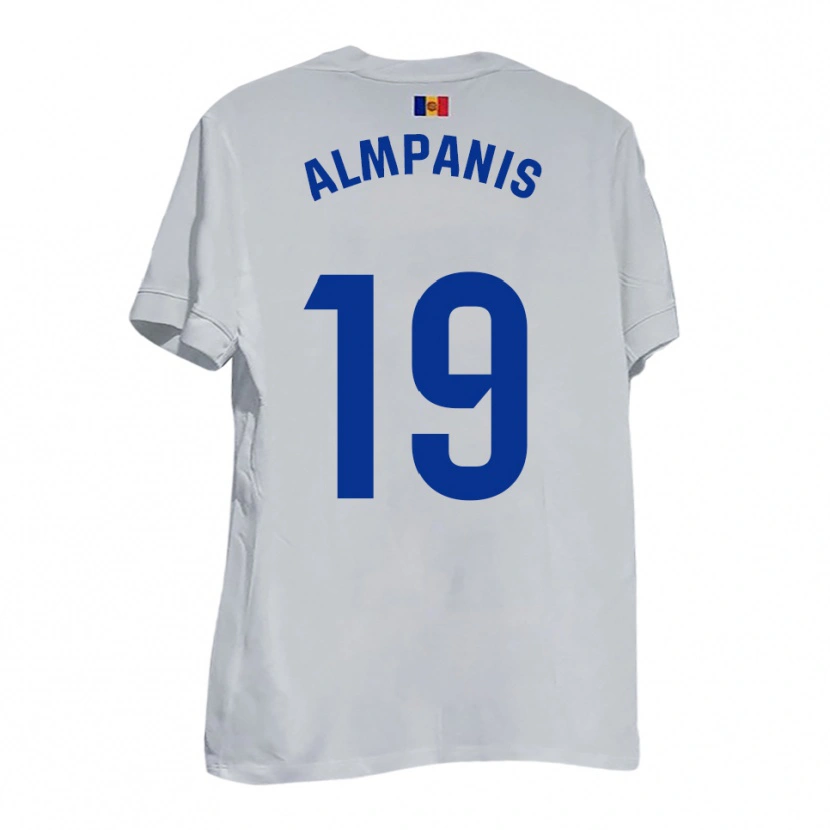 Danxen Dames Christos Almpanis #19 Wit Blauw Geel Uitshirt Uittenue 2025/26 T-Shirt België