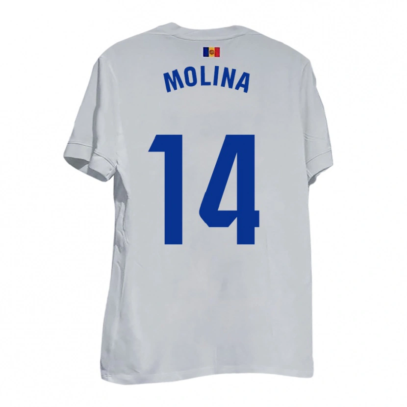 Danxen Dames Sergio Molina #14 Wit Blauw Geel Uitshirt Uittenue 2025/26 T-Shirt België
