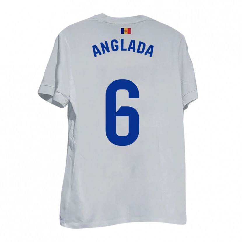 Danxen Dames Manel Anglada #6 Wit Blauw Geel Uitshirt Uittenue 2025/26 T-Shirt België