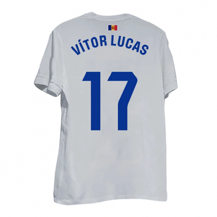 Danxen Dames Bruno Vítor Lucas #17 Wit Blauw Geel Uitshirt Uittenue 2025/26 T-Shirt België