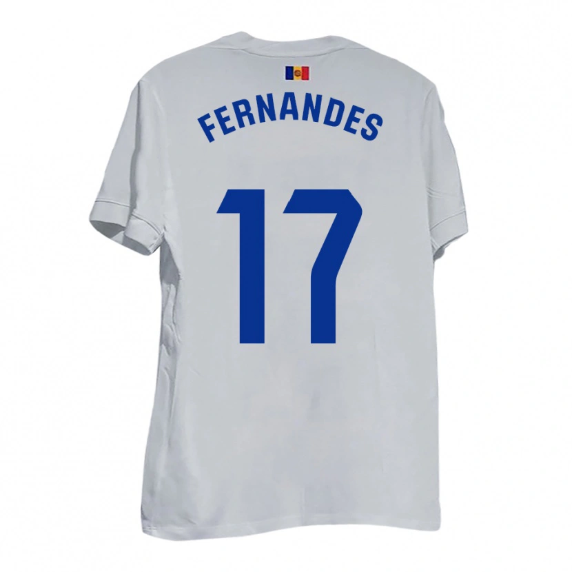 Danxen Dames Saúl Fernandes #17 Wit Blauw Geel Uitshirt Uittenue 2025/26 T-Shirt België