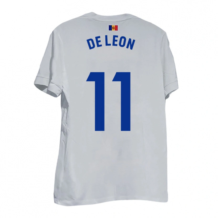 Danxen Dames Lautaro De León #11 Wit Blauw Geel Uitshirt Uittenue 2025/26 T-Shirt België